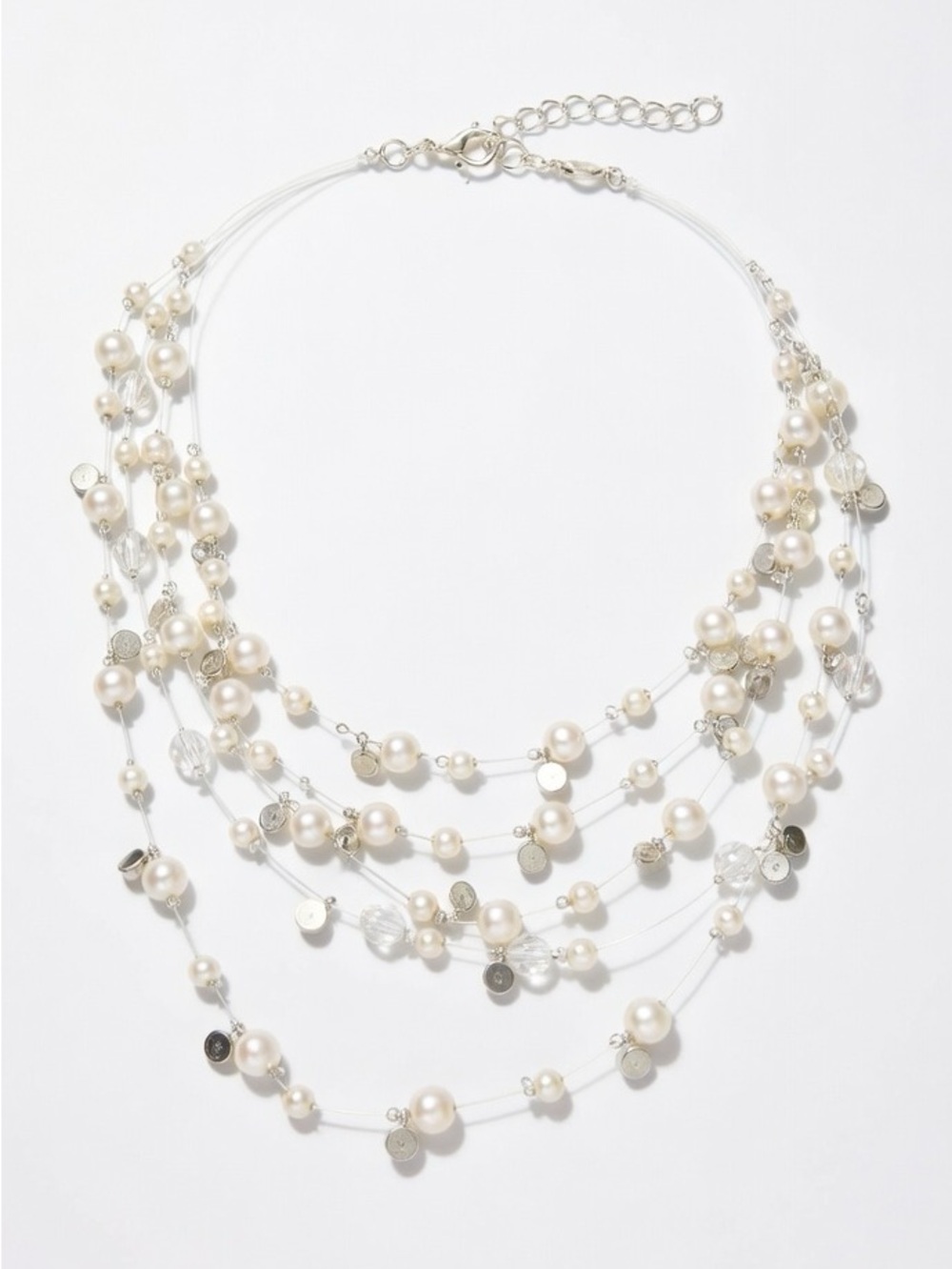 Cezanne Elegant 5 Strand Floating Pearl Necklace — Renewed